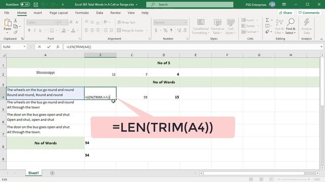 How to Count number of Words in a Cell or Range of Cells in Excel - Office 365 смотреть онлайн