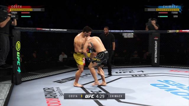 ПАУЛО КОСТА VS ХАМЗАТ ЧИМАЕВ UFC 4 CPU VS CPU смотреть онлайн