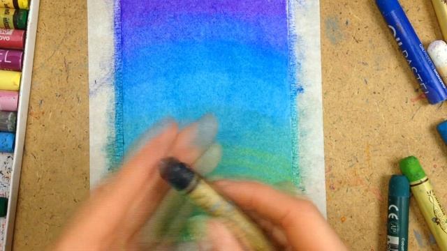 Northern lights drawing with oil pastels / Scenery drawing speed for beginners easy step by step смотреть онлайн