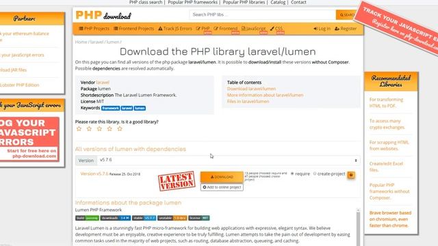 Download and install Laravel Lumen without Composer смотреть онлайн