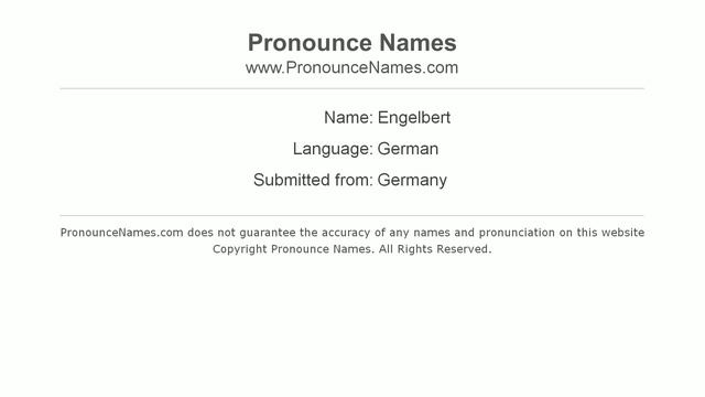 How to pronounce Engelbert (Germany/German) - PronounceNames.com смотреть онлайн