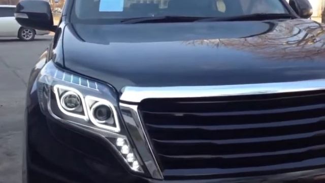 Передние тюнинг фары Toyota Prado 150 2013+ с ангельскими глазками Obvesim.net смотреть онлайн