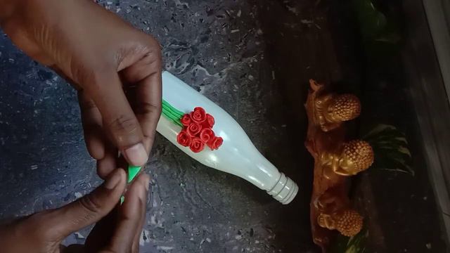 Easy bottle Art/Bottle craft /Home Decor /Clay Rose /Easy craft смотреть онлайн