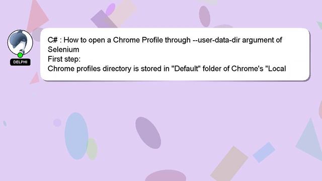 C# : How to open a Chrome Profile through --user-data-dir argument of Selenium смотреть онлайн