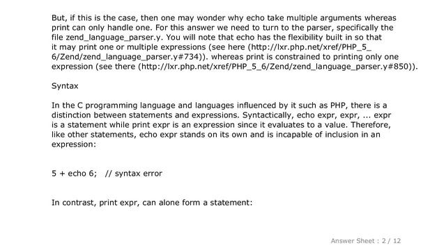 PHP : Reference: Comparing PHP's print and echo смотреть онлайн