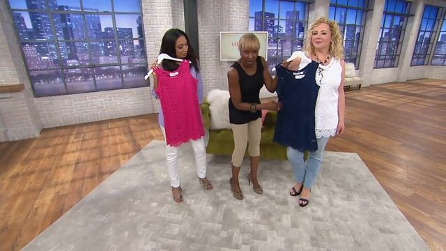 Attitudes by Renee Sleeveless Lace Knit Tunic with Camisole on QVC смотреть онлайн