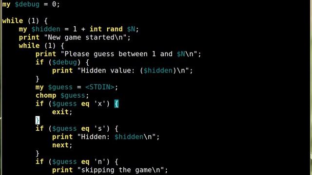 Beginner Perl Maven tutorial: 4.31 - Solution: number guessing game d debug toggle смотреть онлайн