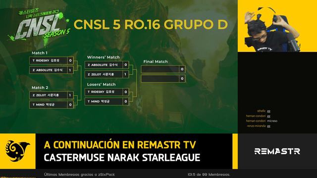 STARCRAFT CNSL 5 RO16 GRUPO D WINNERS MATCH смотреть онлайн
