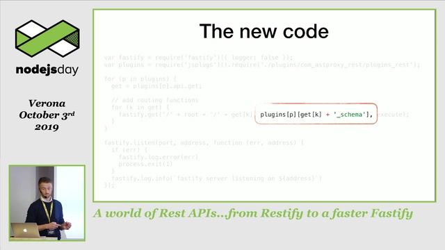 Alessandro Polidori - A world of Rest APIs ... from Restify to a faster Fastify- nodejsday 2019 смотреть онлайн