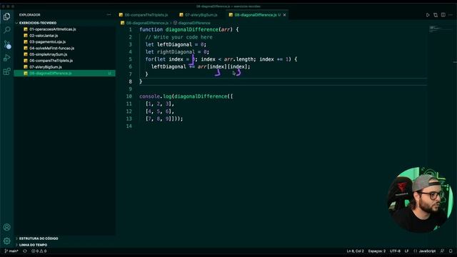 DIAGONAIS DE UMA MATRIZ - DIAGONAL DIFFERENCE (HACKER RANK) - Lógica de Programação #10 смотреть онлайн