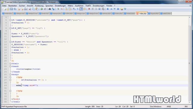 PHP Tutorial: LOGIN per PHP SESSION erstellen | deutsch смотреть онлайн