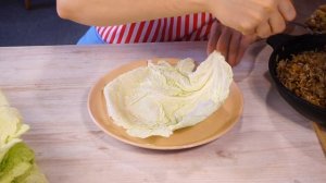 Веганские постные голубцы с чечевицей и рисом из савойской капусты