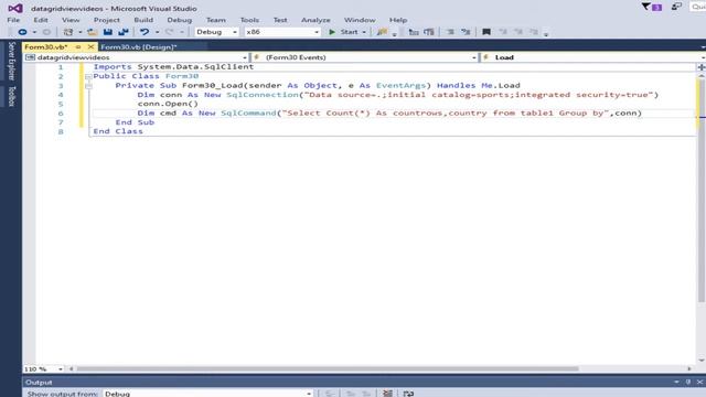 How to count rows by group in sql server database and display data in datagridview vb.net смотреть онлайн
