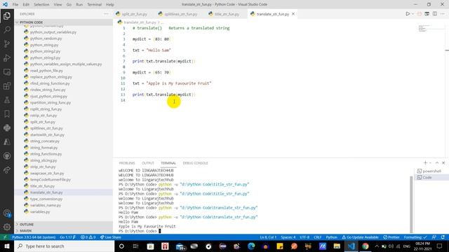 translate() Python String Function #52 #lingarajtechhub смотреть онлайн