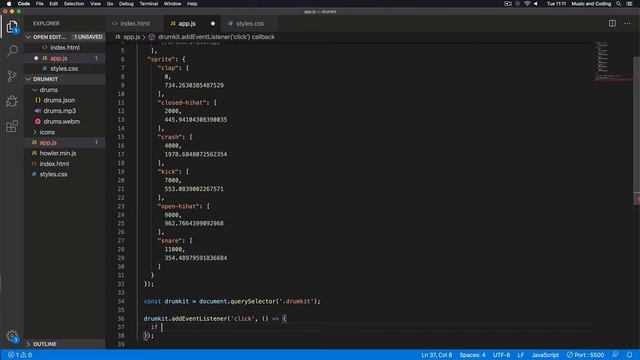 JavaScript Drum Kit Tutorial #3. Making the Drum Kit Pads Play Samples. смотреть онлайн