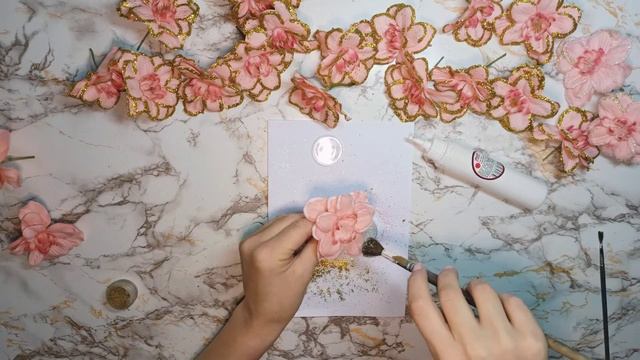 DIY Цветы для новогодней ёлки | Flowers for the Christmas tree смотреть онлайн