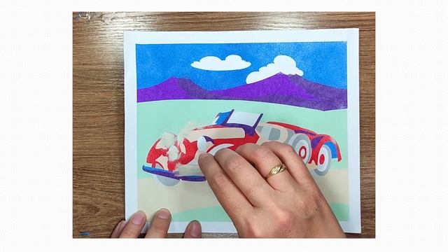 Картина из цветного песка Машина | Picture of colored sand Car смотреть онлайн