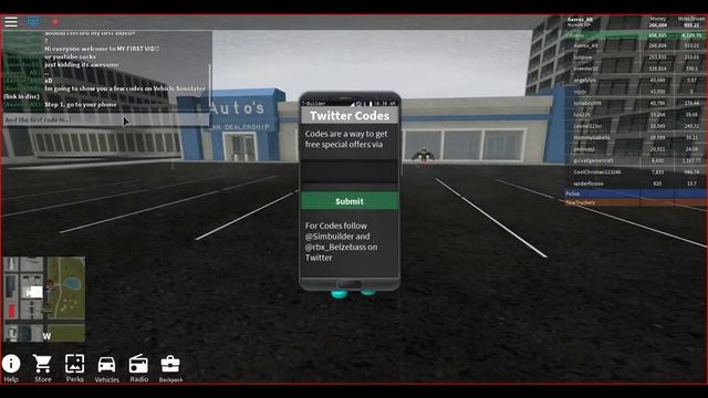 Roblox | CODES FOR VEHICLE SIMULATOR! смотреть онлайн