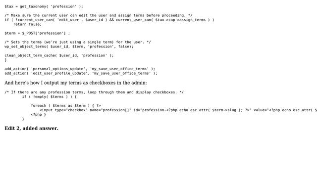 Wordpress: Custom user taxonomies fail when i register multiple taxonomies смотреть онлайн