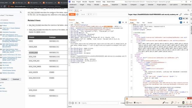SQL Injection | #SQL Injection Attack, Listing The Database Contents On #Oracle | #10 смотреть онлайн