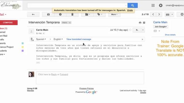 Google Translate in Gmail смотреть онлайн