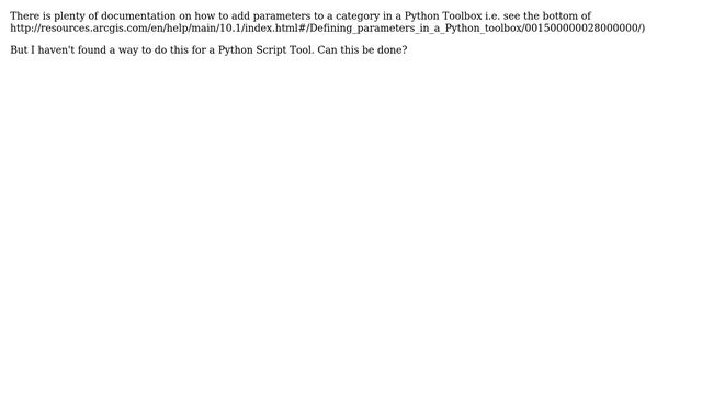 GIS: Adding parameters to category in Python Script Tool? смотреть онлайн