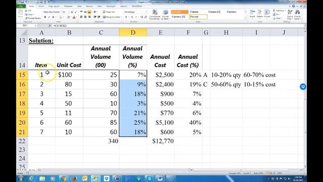 How to classify inventory as A-B-C using Excel (Important ... see description before viewing!!) смотреть онлайн