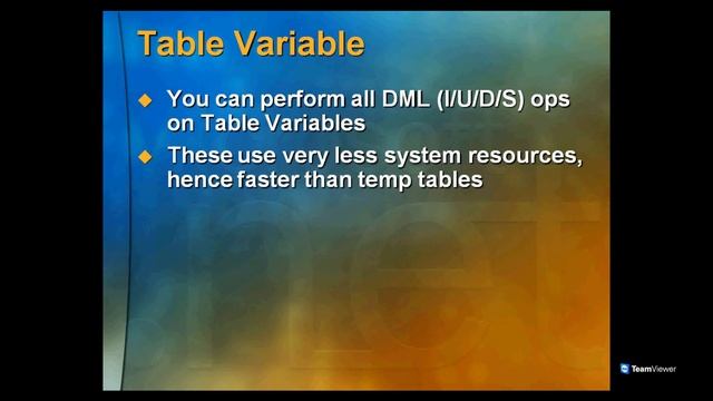 SQL Server - Temp Tables Vs Table Variables смотреть онлайн