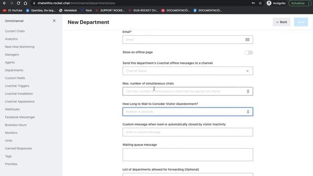 Cómo crear y añadir agentes a los departamentos. Rocket Chat WhatsApp API смотреть онлайн