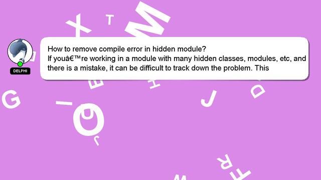 How to remove compile error in hidden module? смотреть онлайн