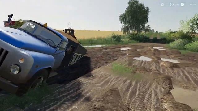 ✔FS 19 СОВХОЗ РАССВЕТ ПРОХОЖДЕНИЕ   УТОПИЛ ГАЗОНЧИК В ЛУЖЕ   #фс19 №3