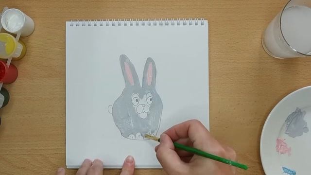 Как нарисовать зайчика ладошками смотреть онлайн