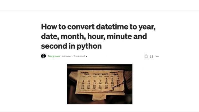 How to convert datetime to year, month, day, hour, minute and second in Python - blog post смотреть онлайн