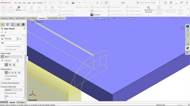 SolidWorks Sheet Metal Relief Type, Rectangle, Obround and Tear (Rip & Extend) смотреть онлайн