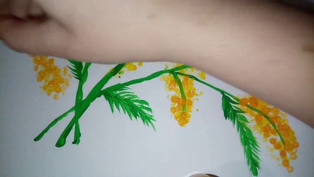 Как нарисовать мимозу гуашью. смотреть онлайн