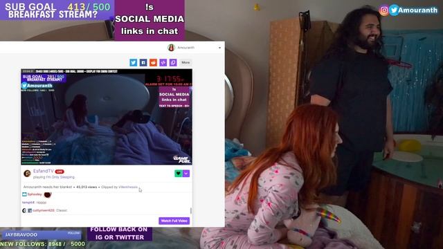 Esfand & Amouranth React To Amouranth Struggling In Bed While Sleeping Together смотреть онлайн
