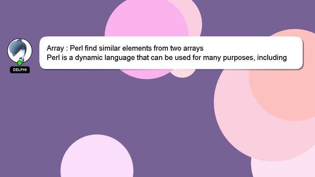 Array : Perl find similar elements from two arrays смотреть онлайн