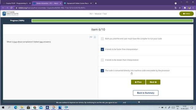 PCAP - Programming Essentials in Python CISCO || MODULE 1 TEST Answer|| cisco смотреть онлайн