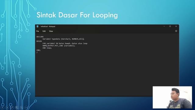 LOOPING PADA PL/SQL | BASIC LOOPING, FOR LOOPING, DAN WHILE LOOPING смотреть онлайн