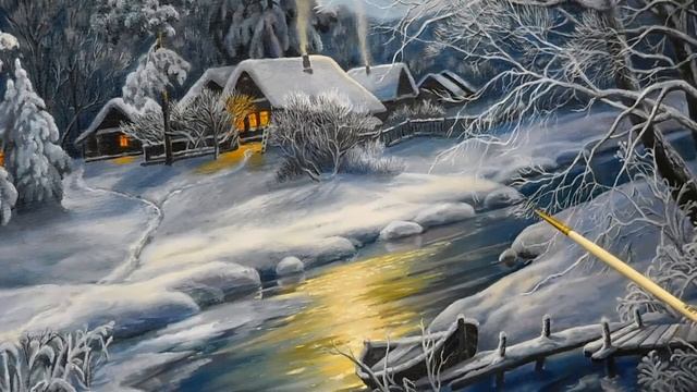 Пишем зимний пейзаж смотреть онлайн