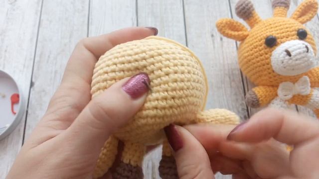 Погремушка жирафик вязаная крючком/knitted Rattle