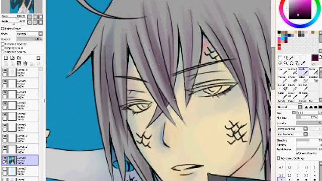 Paint Tool SAI : Kuroshitsuji - Snake Coloring смотреть онлайн