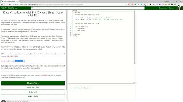 [7/8] D3.JS -- Create and set a Linear Scale | FreeCodeCamp Challenges смотреть онлайн