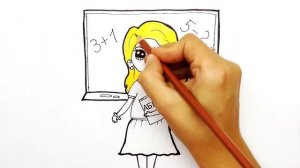 Как просто нарисовать милую Учительницу на День Учителя. Идея для рисования.