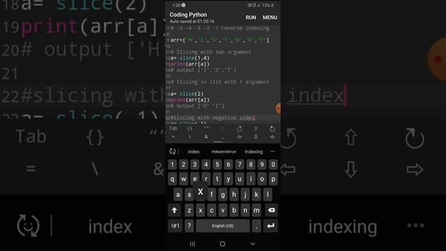 indexing and slice() function in python смотреть онлайн