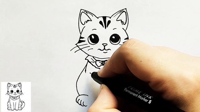The most important steps to drawing a beautiful cat || Drawing secrets смотреть онлайн