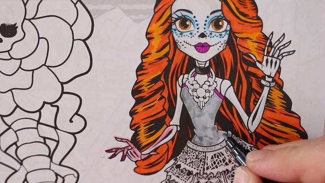 MONSTER HIGH SKELITA CALAVERAS COLORING WITH CRAYOLA MARKERS MONSTER HIGH смотреть онлайн