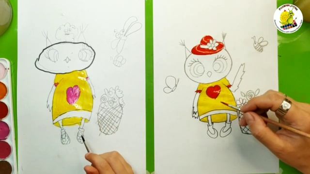 СОВА / Как нарисовать / Урок рисования для детей старше 5 лет смотреть онлайн