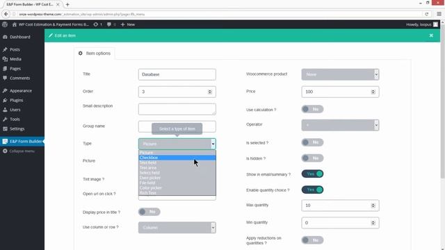 Wordpress Cost Estimation & Payment Forms Builder - Backend preview смотреть онлайн