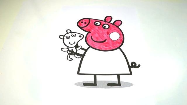 РАСКРАСКИ! РАСКРАШИВАЕМ КАРТИНКИ ДЛЯ ДЕТЕЙ ИЗ МУЛЬТИКА СВИНКА ПЕППА